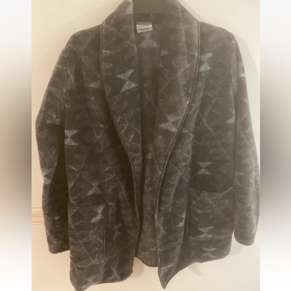 Women's Columbia Long Fleece Overcoat With Open Front & Pockets - Picture 6 of 8